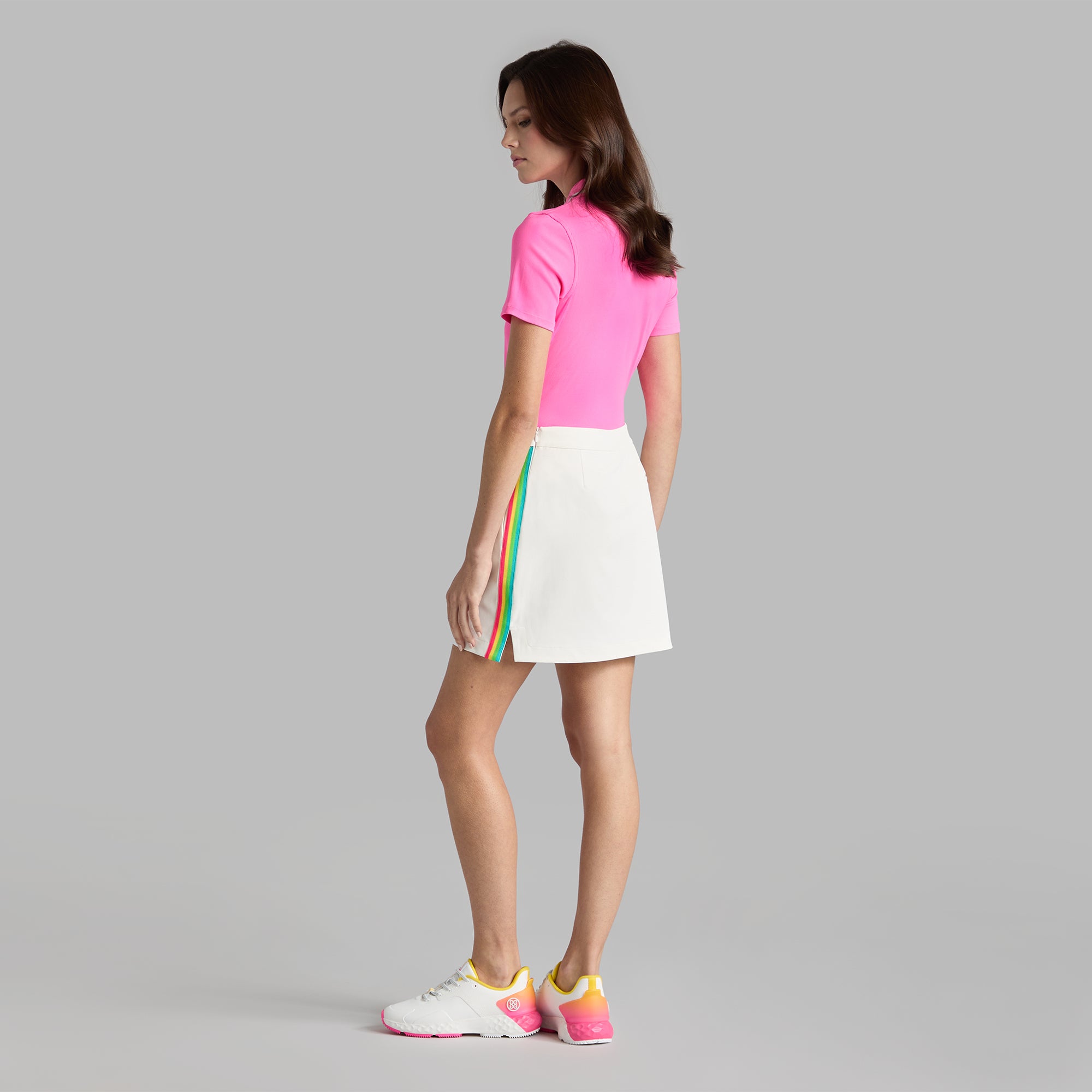 G/FORE Stretch Performance Twill Tux Ladies Golf Skort Chalk White